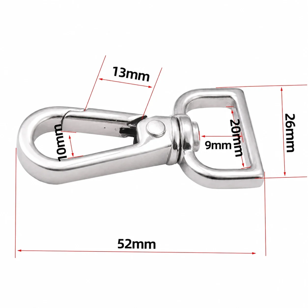 Polished Stainless Steel Swivel Snap Hook Accessory
