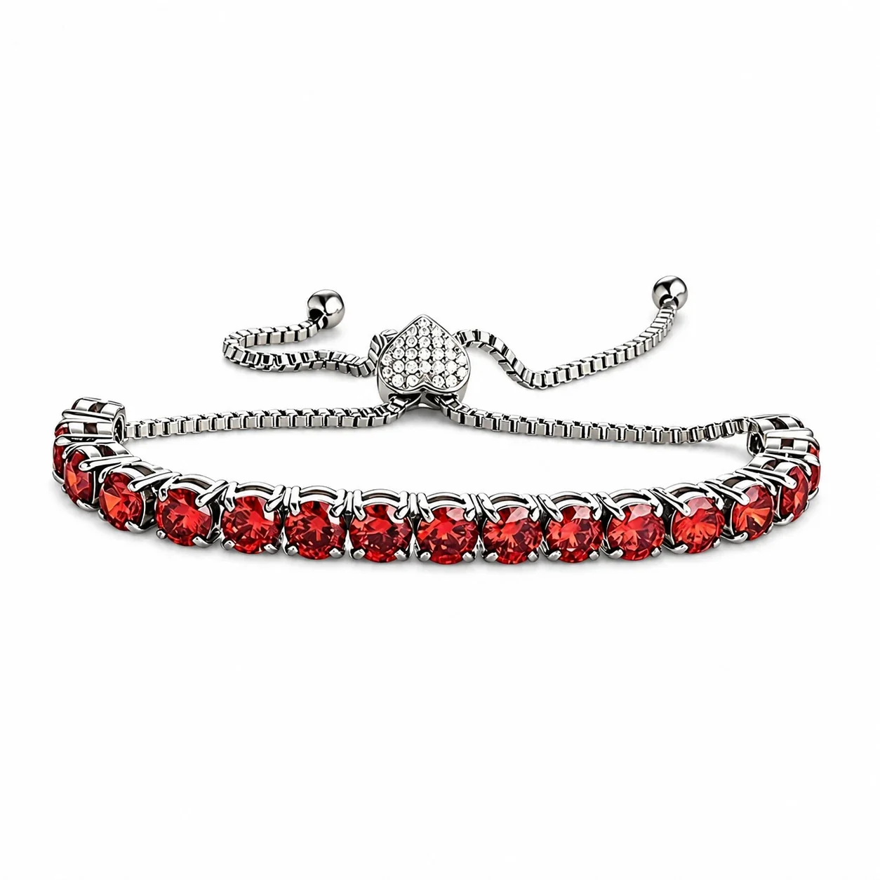 Polished 316 Stainless Round CZ Tennis Bracelet