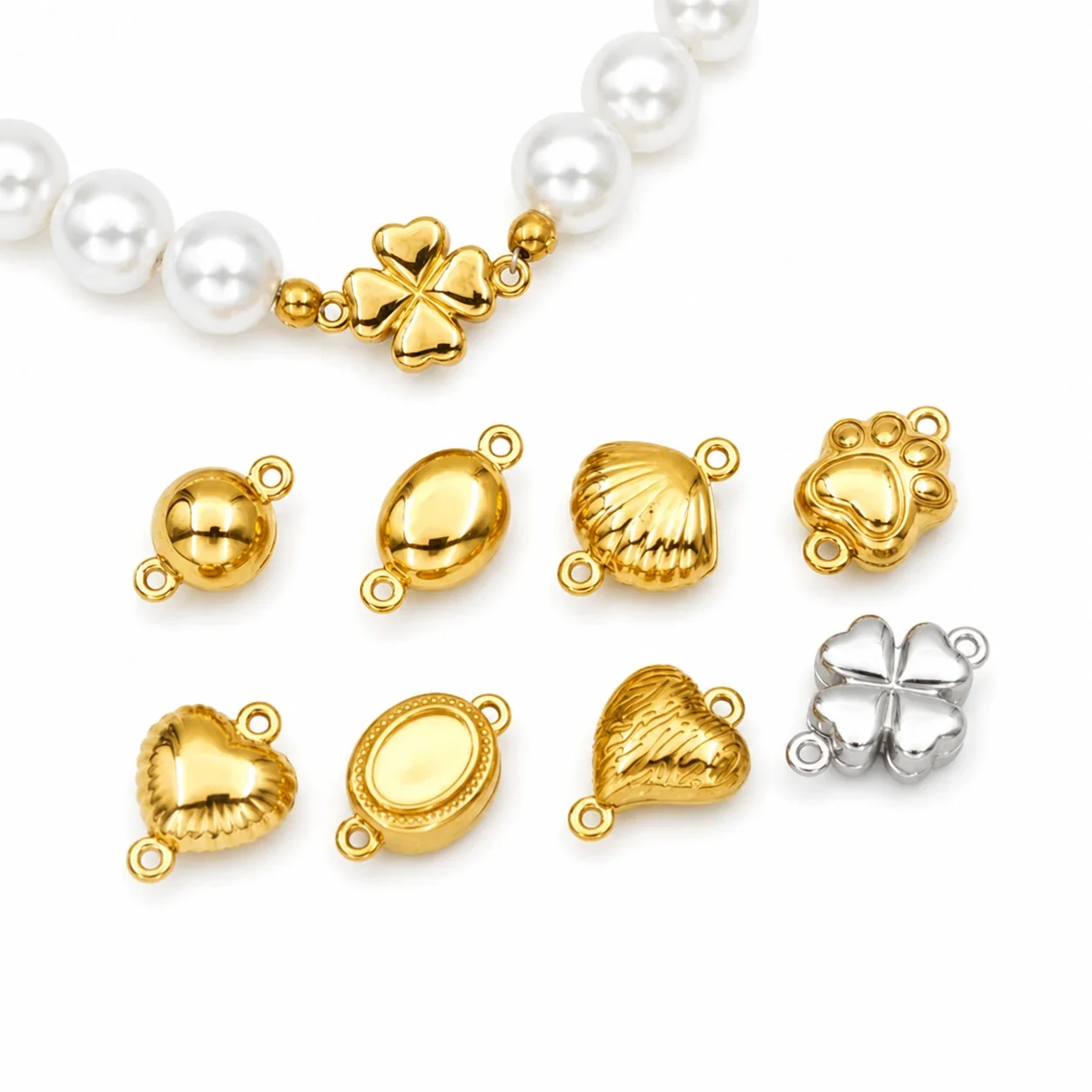 Polished 316 Stainless Steel Magnetic Necklace Clasp