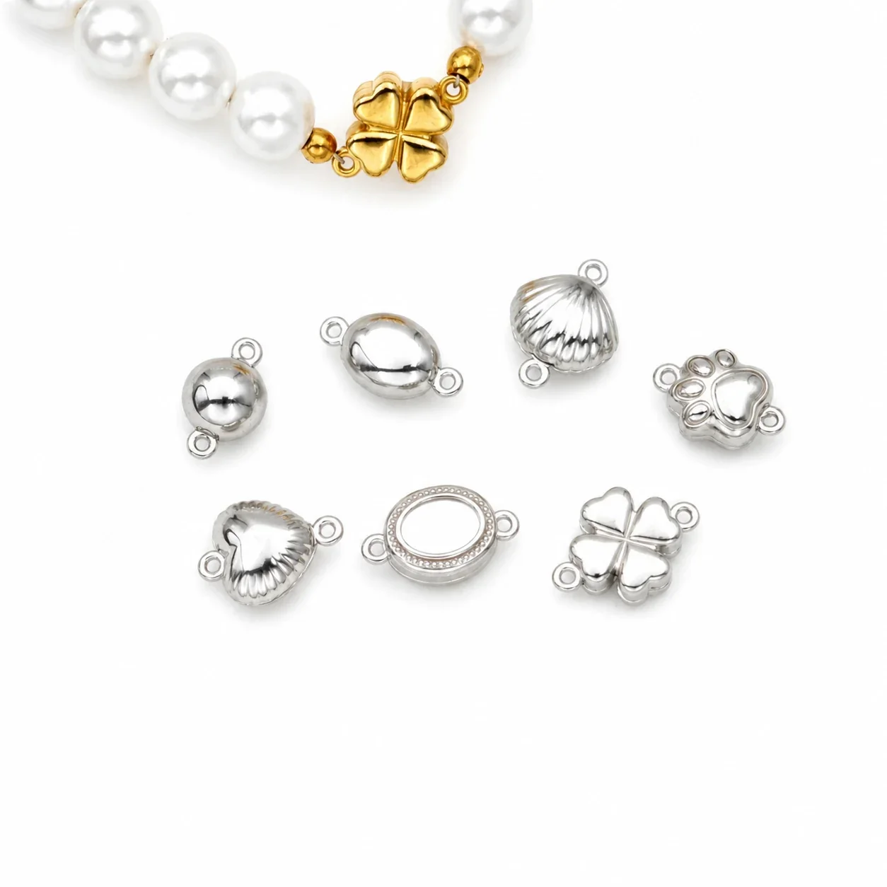Polished 316 Stainless Steel Magnetic Necklace Clasp