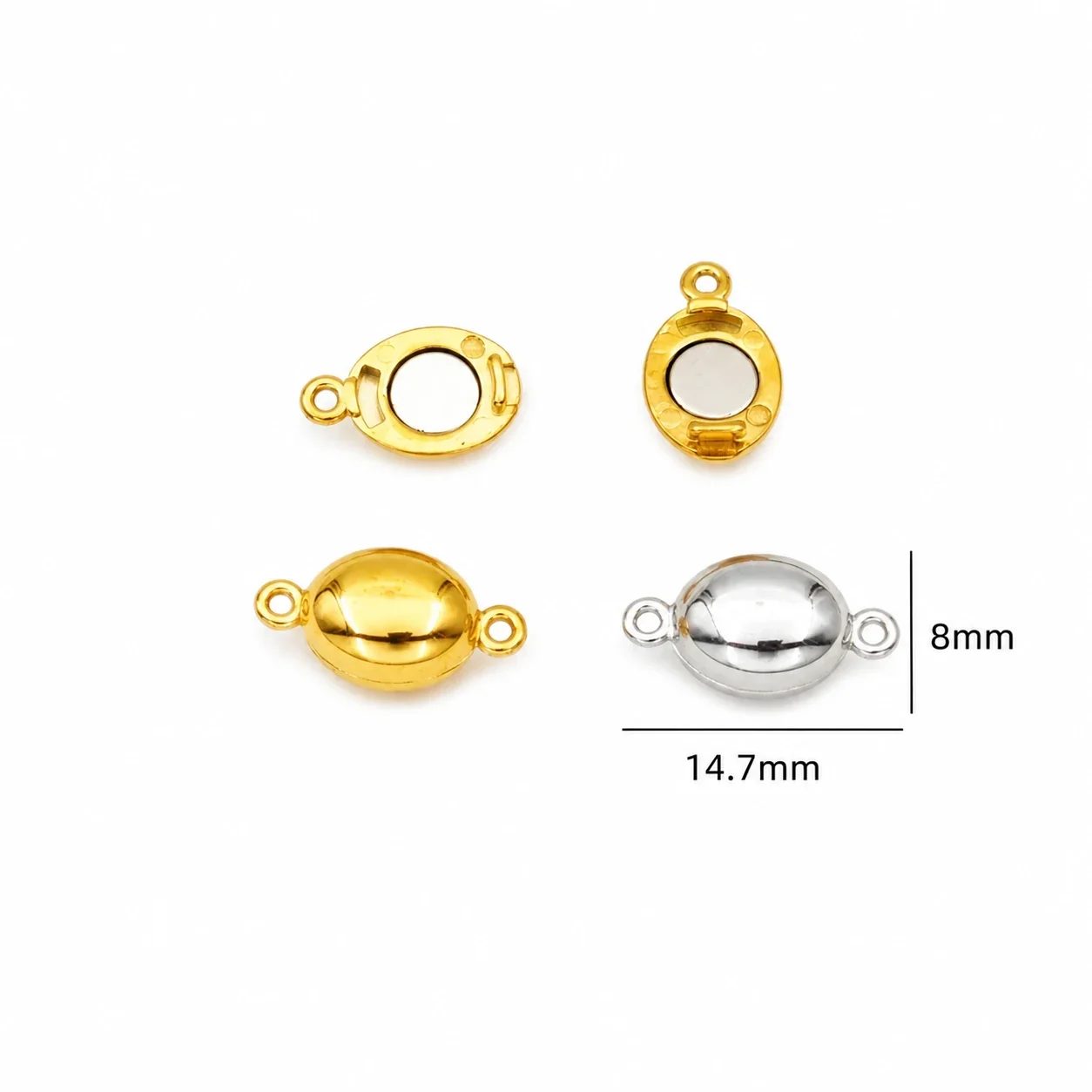 Polished 316 Stainless Steel Magnetic Necklace Clasp