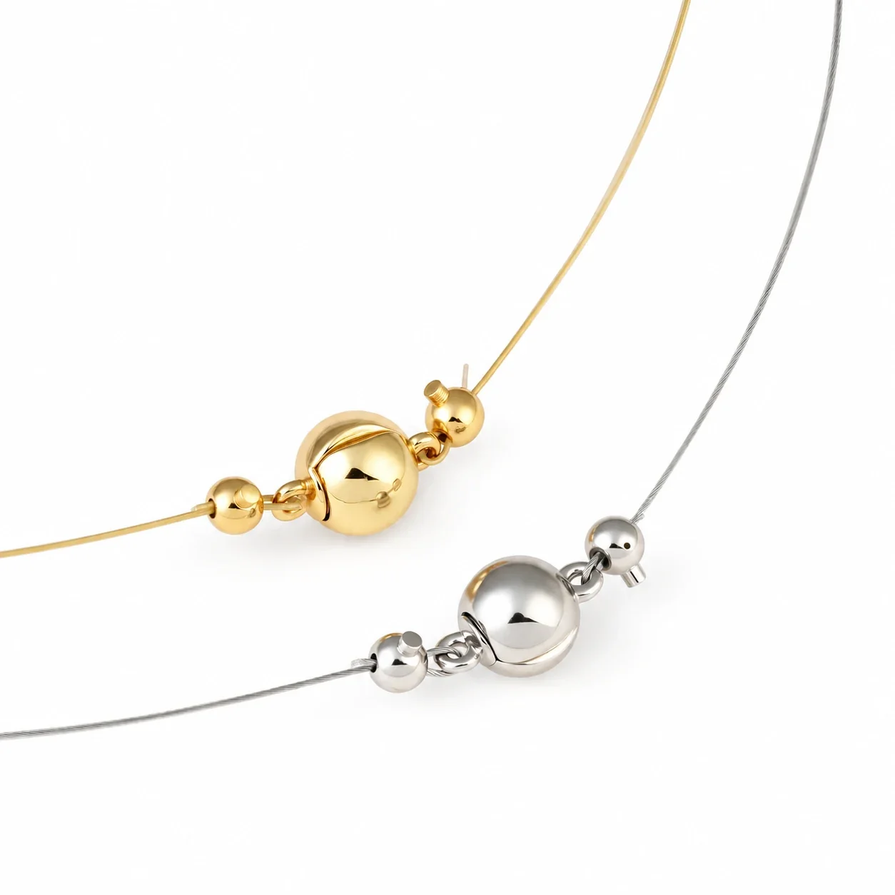 Polished 316 Stainless Steel Magnetic Necklace Clasp