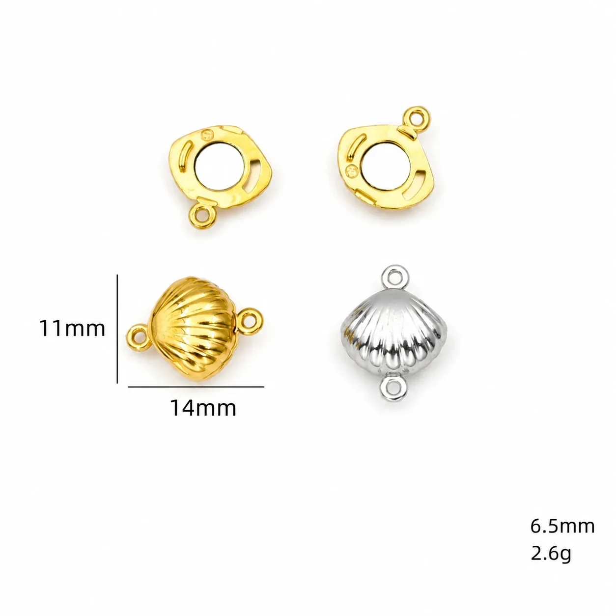 Polished 316 Stainless Steel Magnetic Necklace Clasp