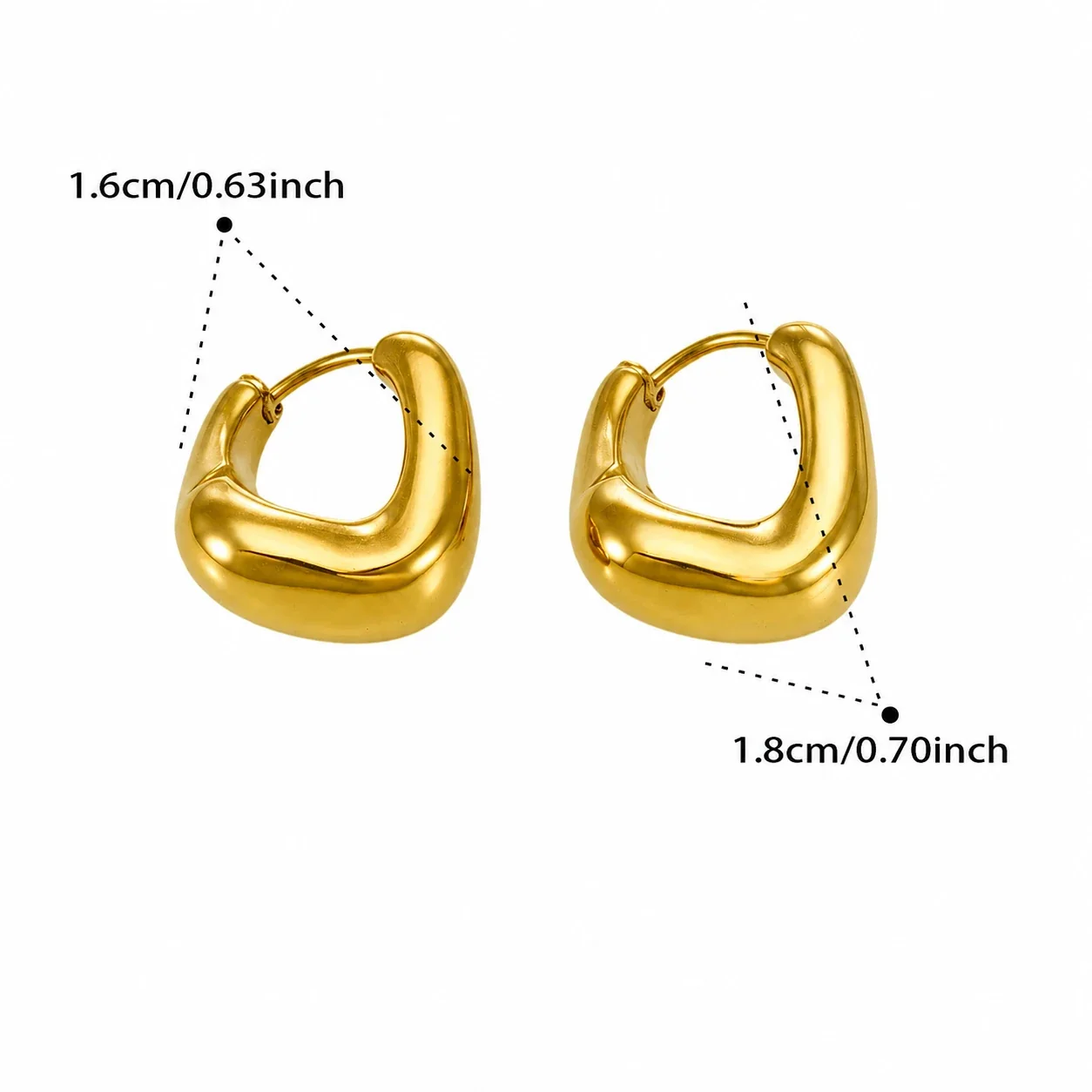 Sculptural Gold-Plated Puffy U Hoop Earrings - Gold