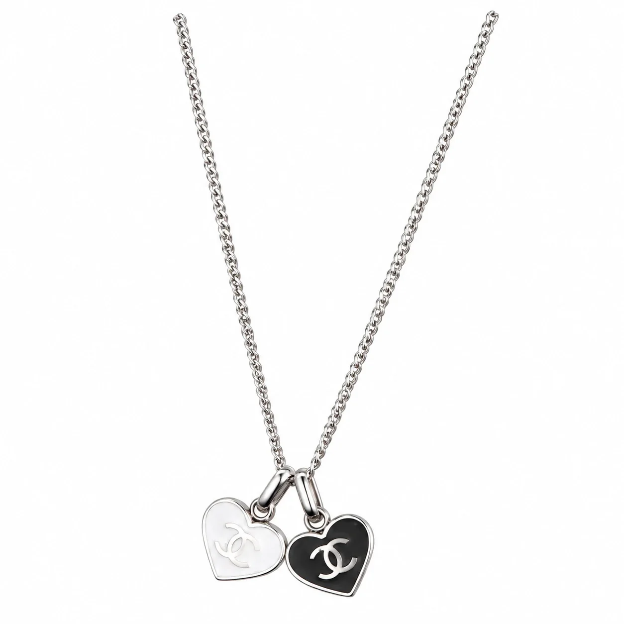 Letter Motif Chain Necklace, Gold-Plated Stainless Steel - Style 2