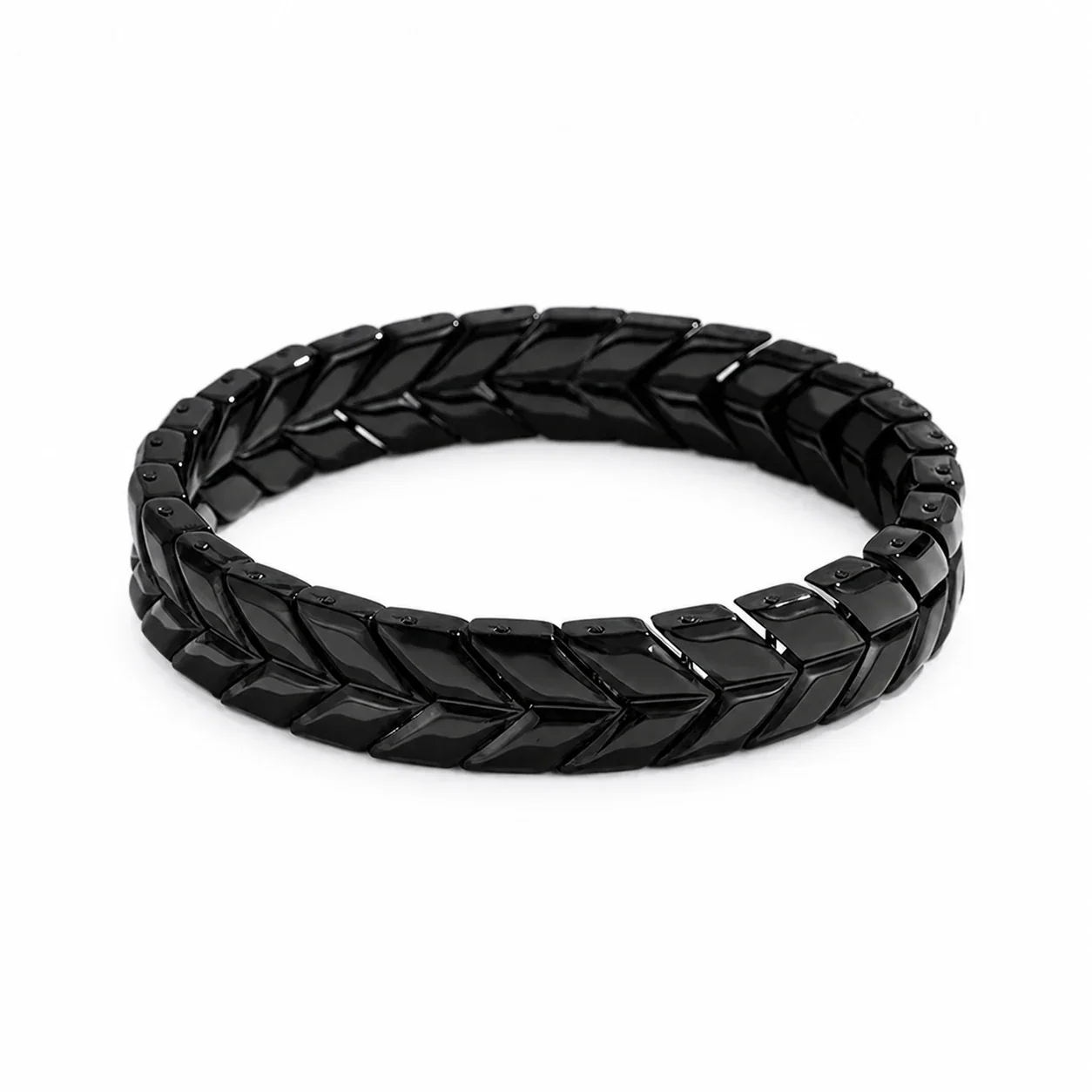 Bold 316 Stainless Steel Wheat Link Chain Bracelet - Black Wheat Link mm