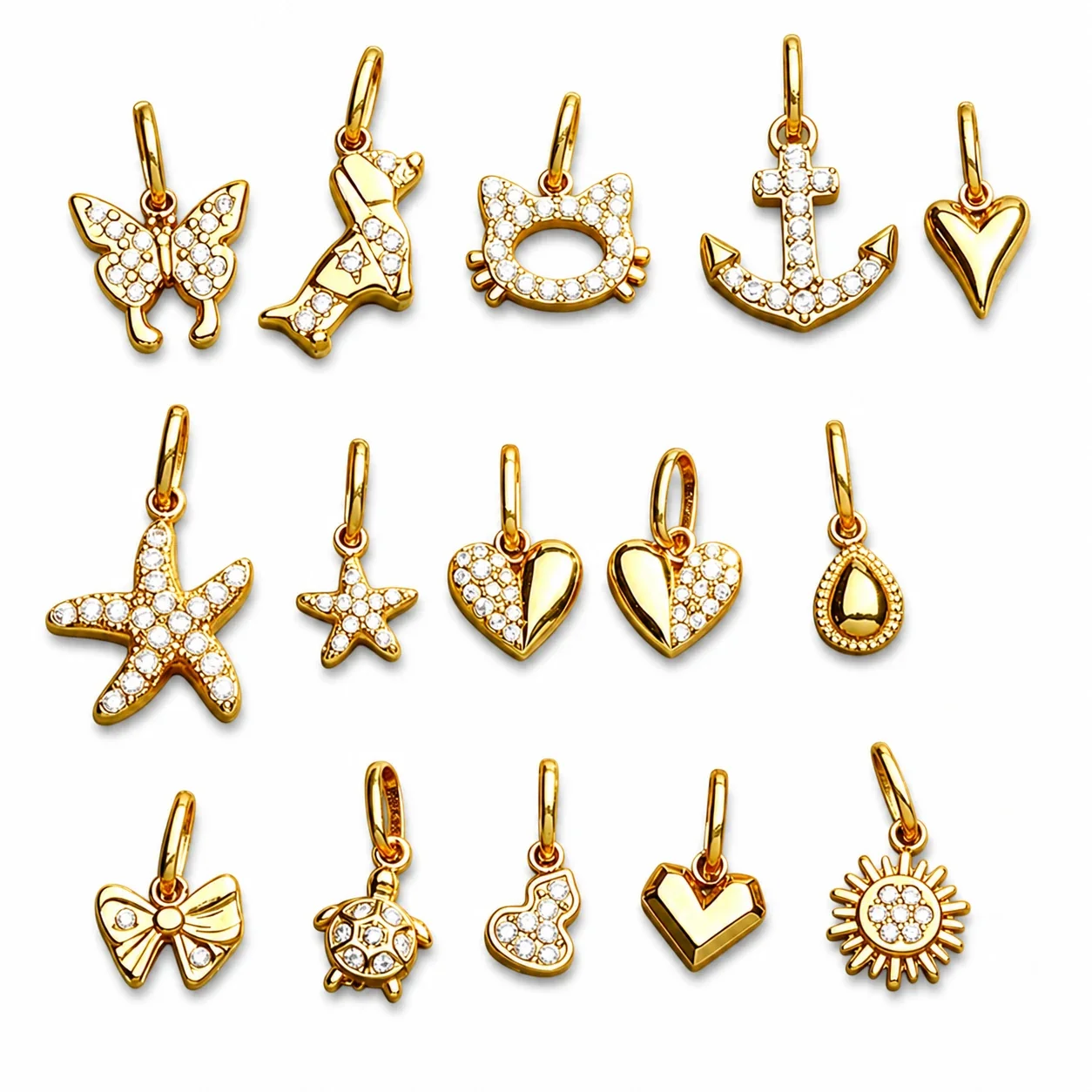 Playful 316 Stainless Steel Pavé CZ Charm Pendant