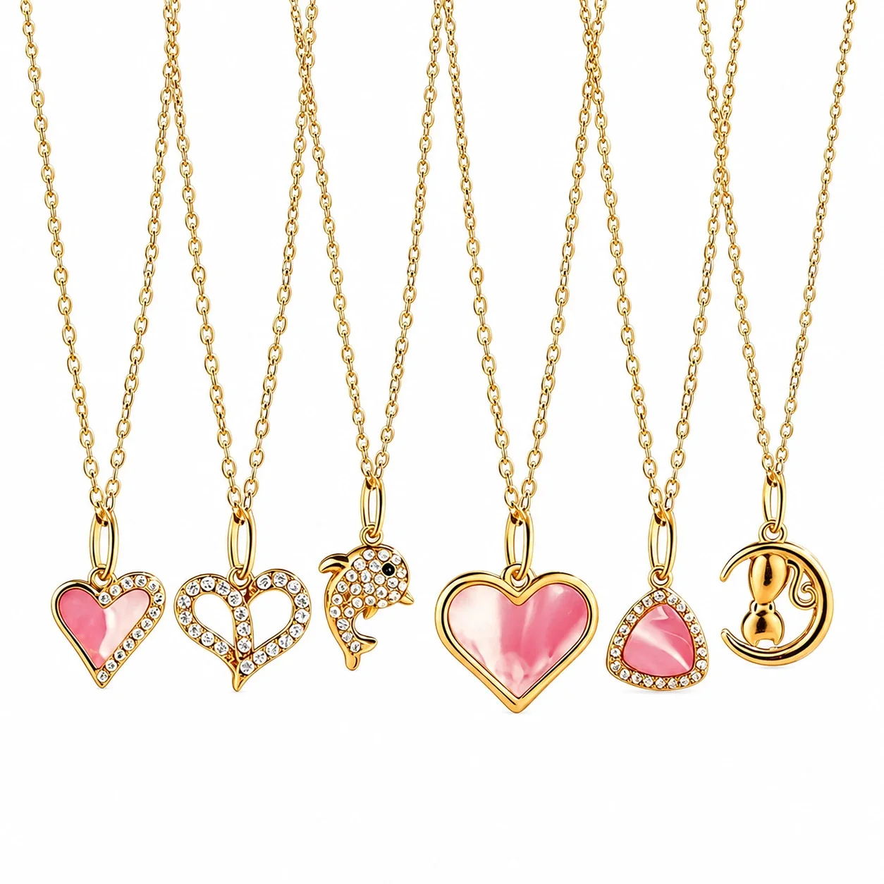 Playful 316 Stainless Steel Pavé CZ Charm Pendant