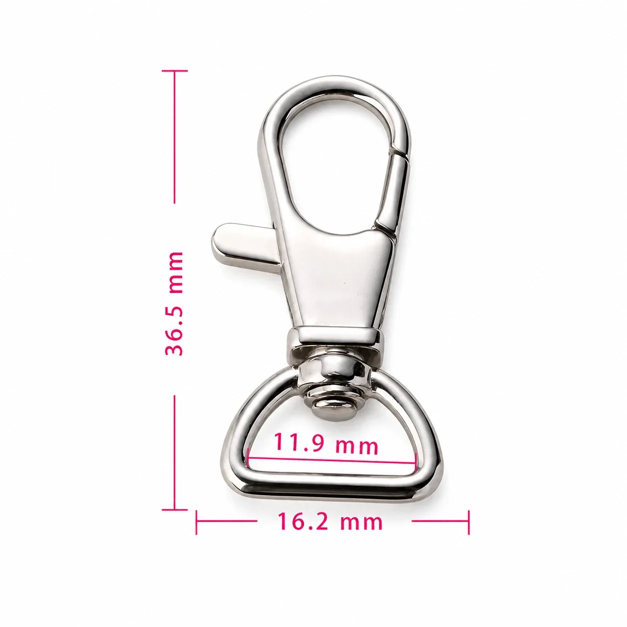 Polished Stainless Steel Swivel Snap Hook Accessory Clip - Silver . x . x . mm
