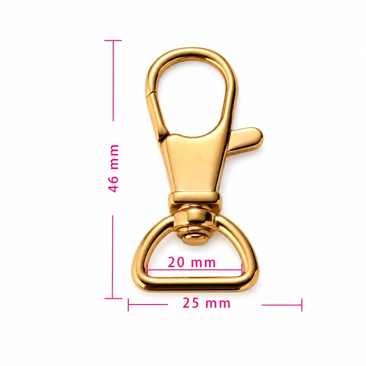 Polished Stainless Steel Swivel Snap Hook Accessory Clip - Gold x x mm