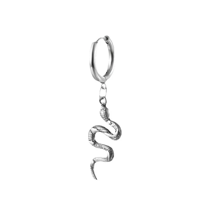 Polished 316 Stainless Steel Charm Hoop Earrings