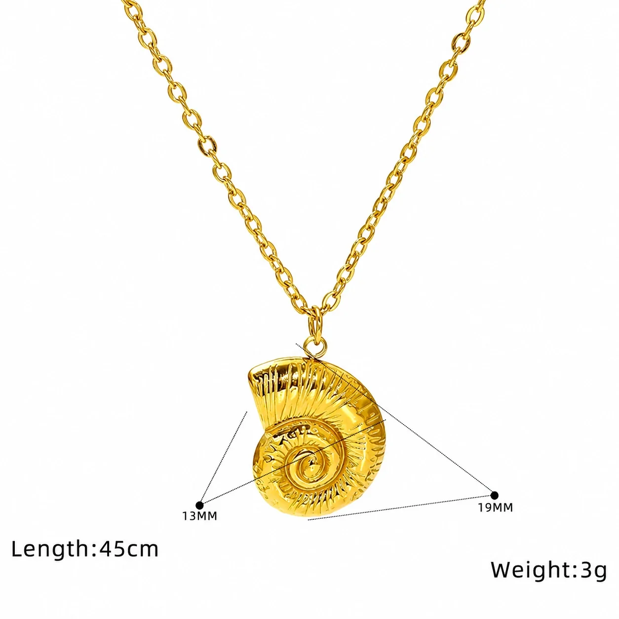 Coastal 18K Gold-Plated Stainless Steel Shell Cable Necklace