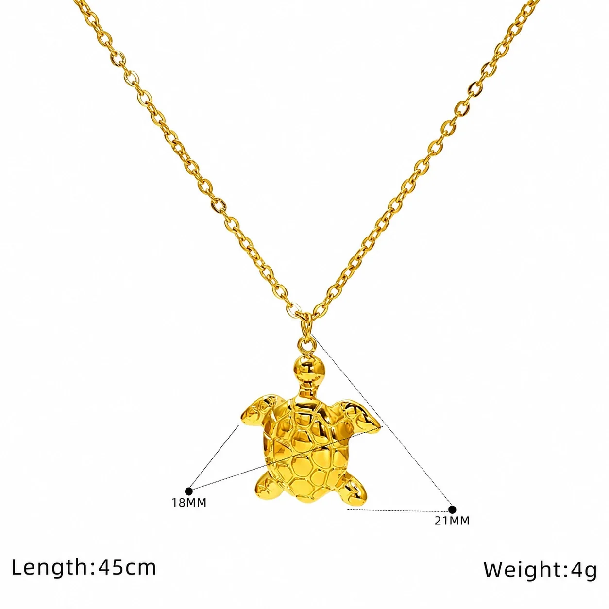 Coastal 18K Gold-Plated Stainless Steel Shell Cable Necklace - Gold Turtle