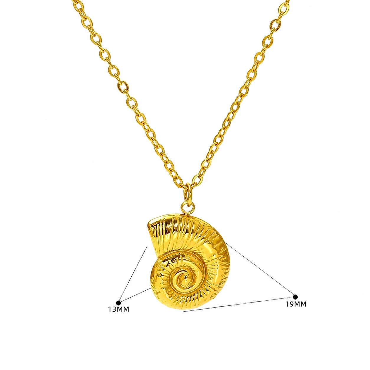 Coastal 18K Gold-Plated Stainless Steel Shell Cable Necklace - Gold Conch Shell