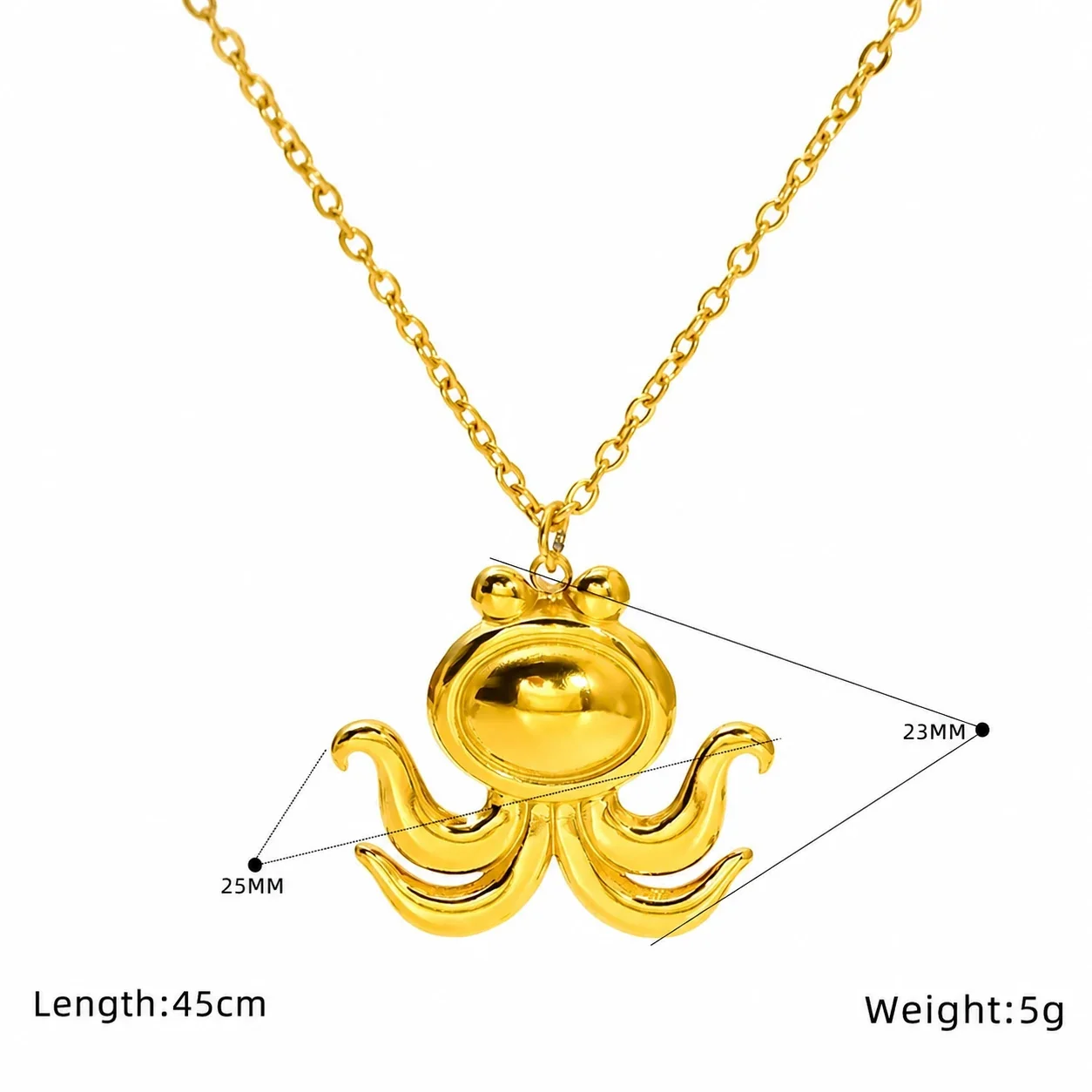 Coastal 18K Gold-Plated Stainless Steel Shell Cable Necklace - Gold Fish