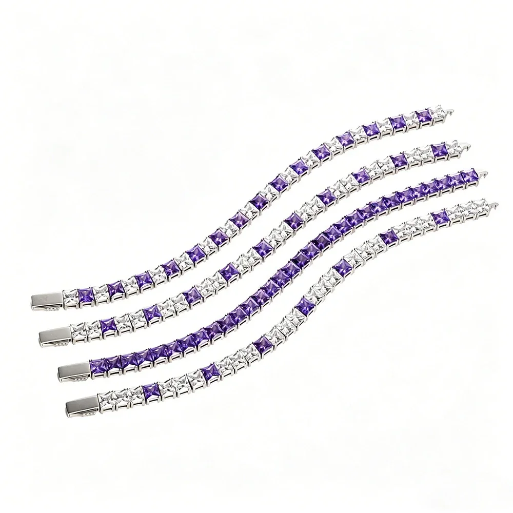 Sleek 316 Stainless Steel Square CZ Tennis Bracelet