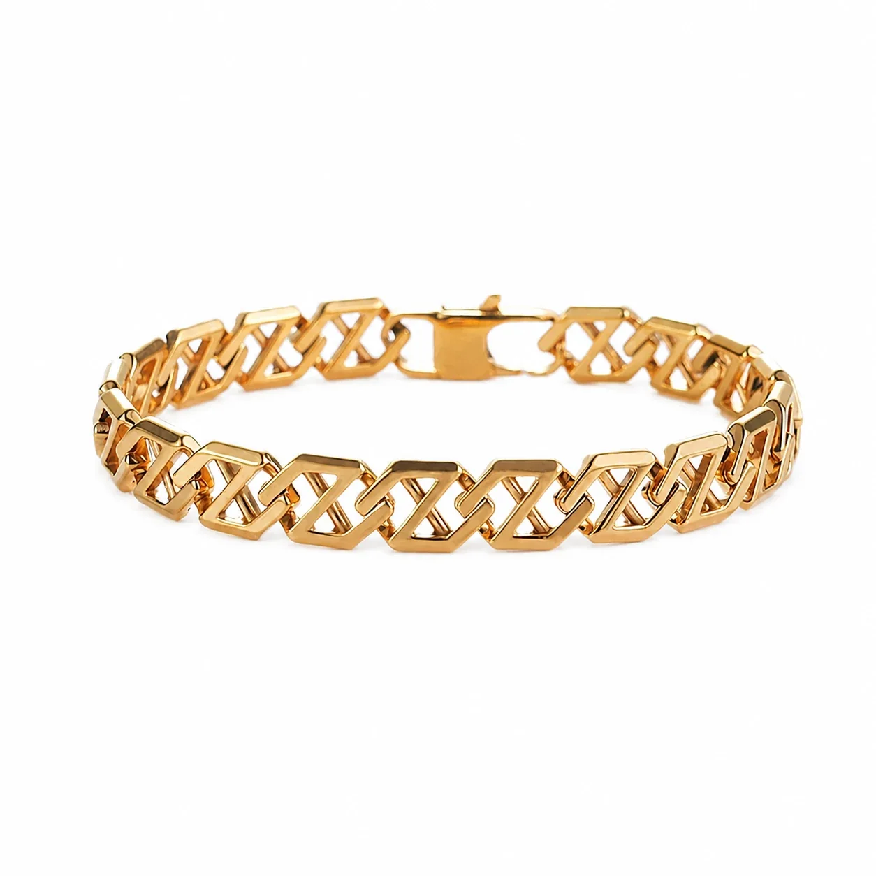 Bold 316 Stainless Steel Geometric Link Bracelet