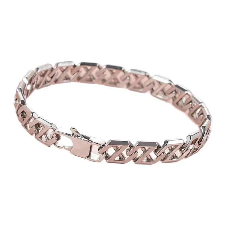Bold 316 Stainless Steel Geometric Link Bracelet