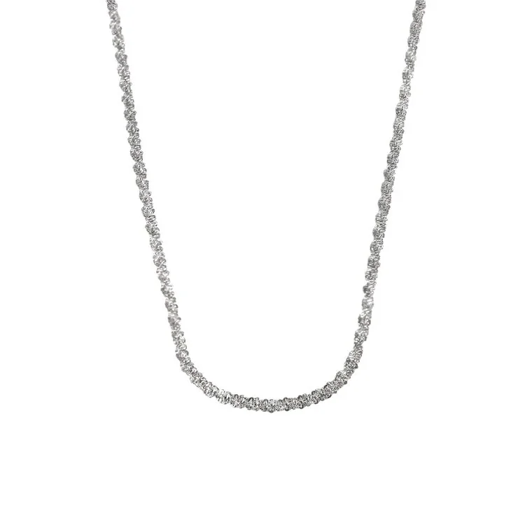 Snake Chain U-Neck Textured Stainless Steel Necklace