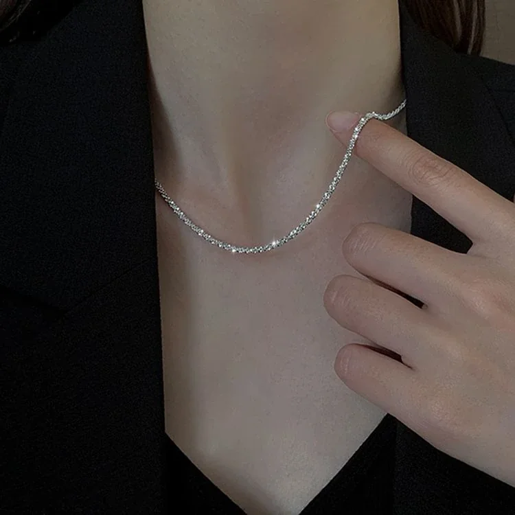 Foto prodotto: Snake Chain U-Neck Textured Stainless Steel Necklace
