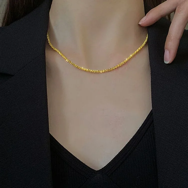 Foto prodotto: Snake Chain U-Neck Textured Stainless Steel Necklace