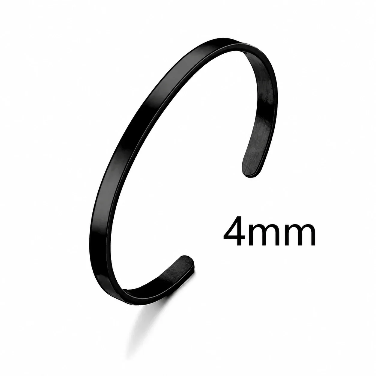 Minimal Stainless Steel Open C Flat Band Cuff Bracelet