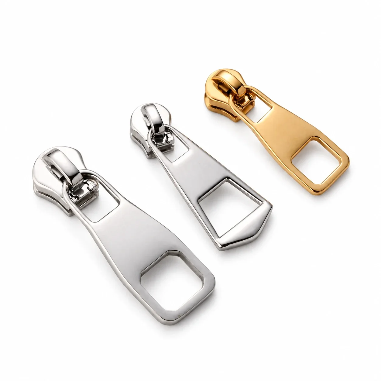 Polished Stainless Steel Cutout Zipper Pull Accessory