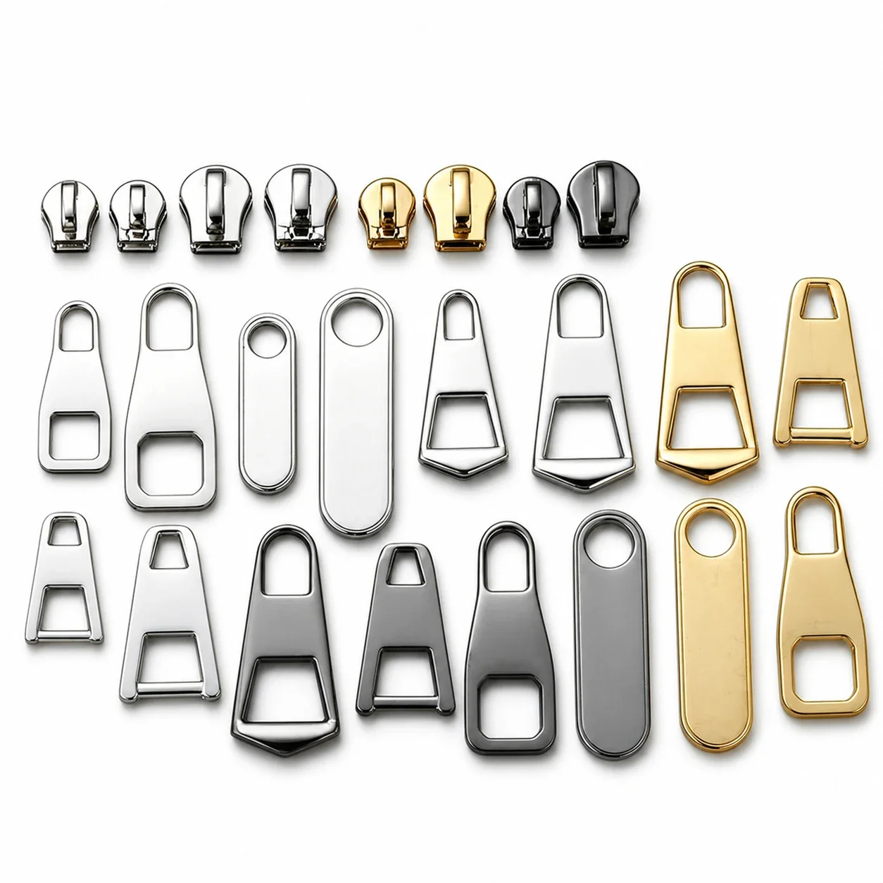 Polished Stainless Steel Cutout Zipper Pull Accessory
