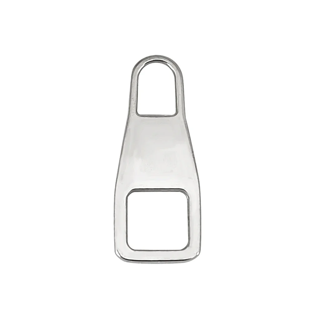 Polished Stainless Steel Cutout Zipper Pull Accessory