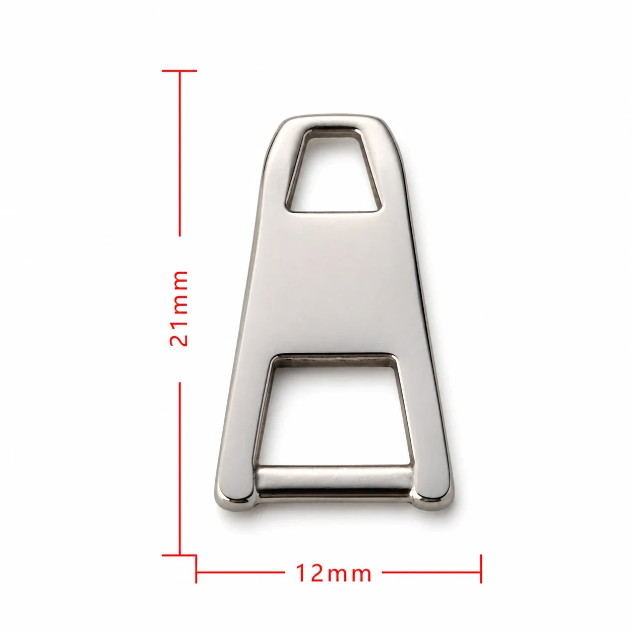 Polished Stainless Steel Cutout Zipper Pull Accessory - Silver Letter Small