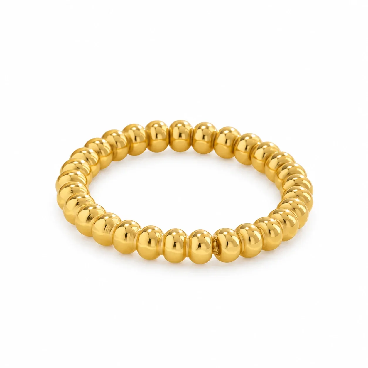 Bead Rings in Fine and Wide Profiles, 18K Gold-Plated Steel