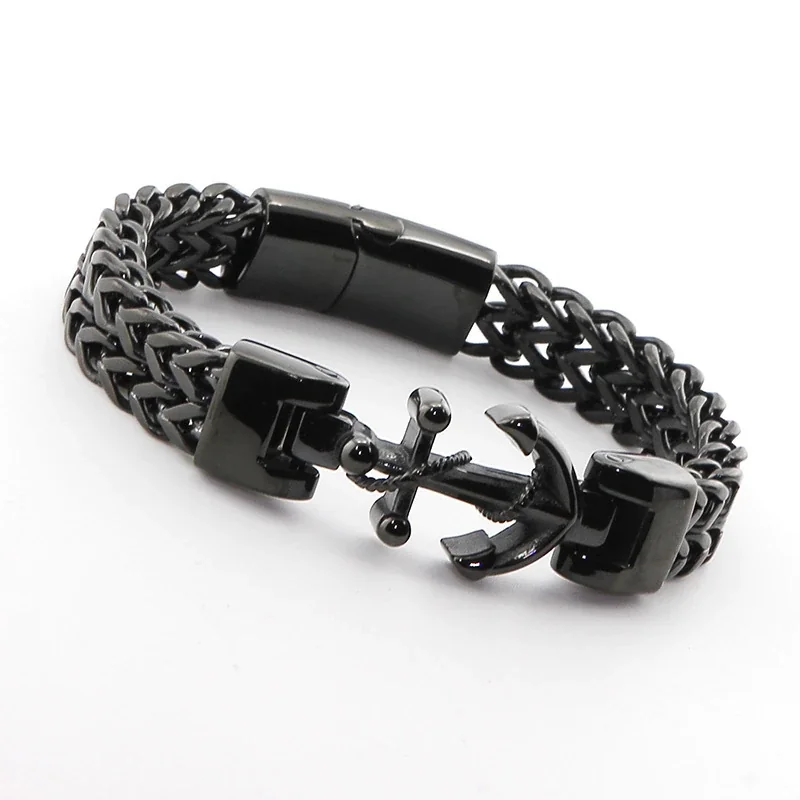 Bracelet Anchor Clasp Double Cuban 316 Stainless Steel PVD