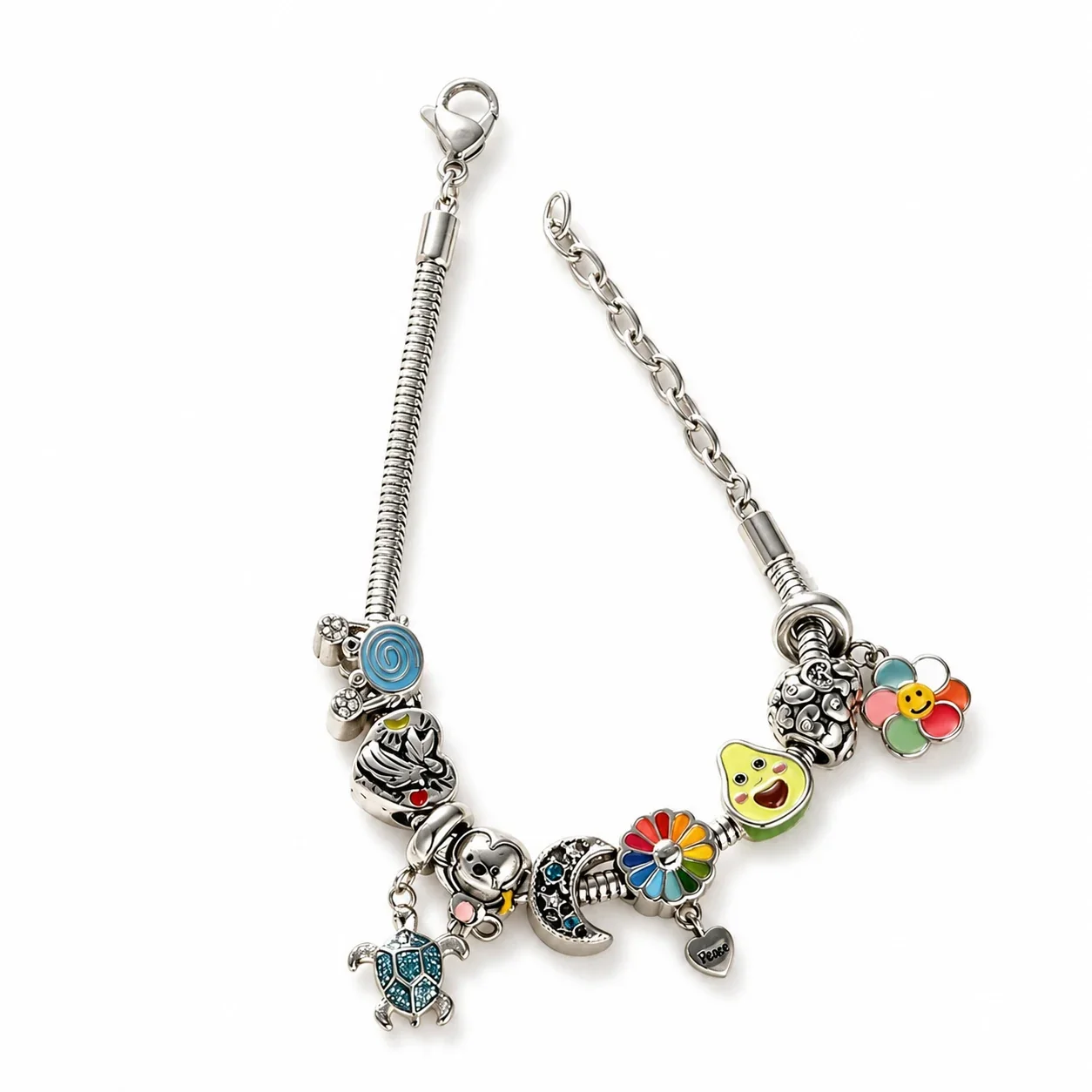 Playful Stainless Steel Star Charm Bracelet Beads