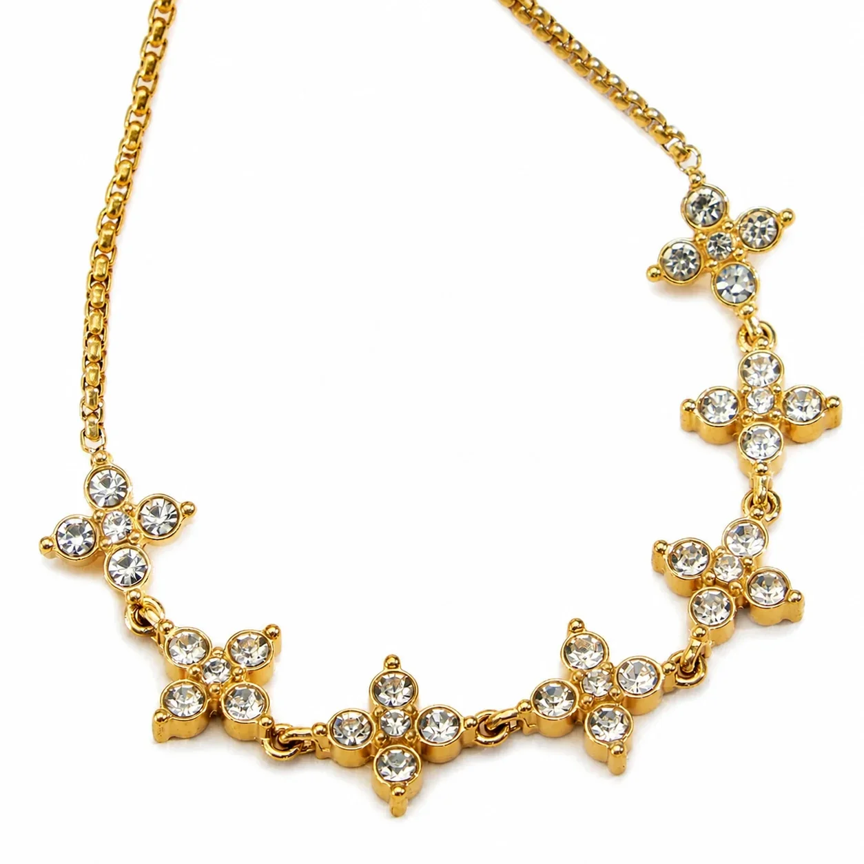 Produktfoto: Strahlendes Kleeblatt-Zirkonia – 316L Edelstahlarmband Damen mit Zugverschluss - PVD