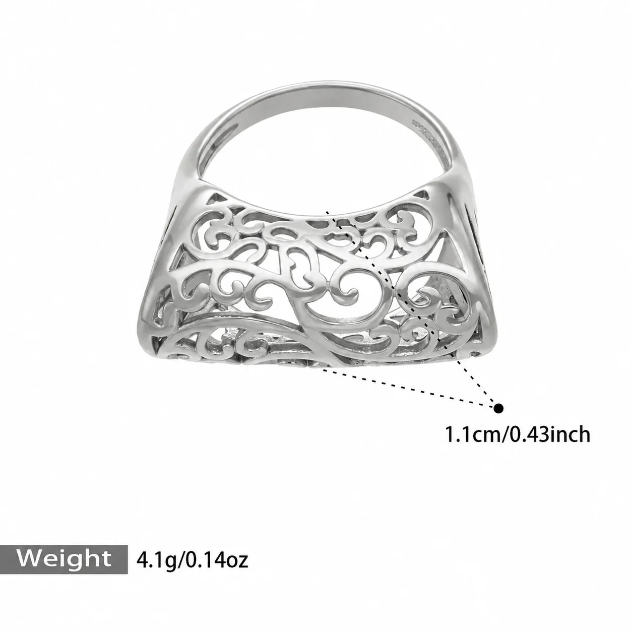 Produktfoto: Statement-Ringe mit durchbrochener Ranke und Käfig, Edelstahl 316