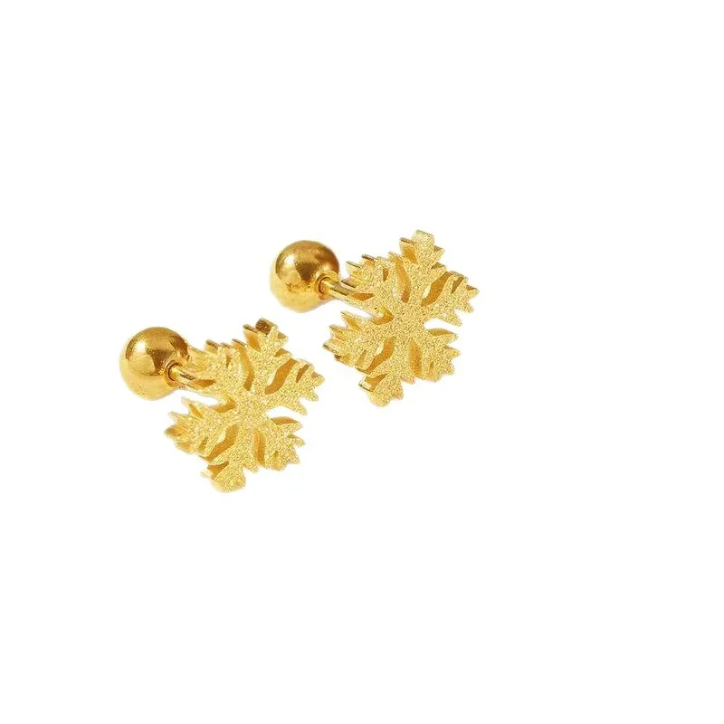 Gold-Plated Stainless Steel Heart Clover Ball Stud Earrings