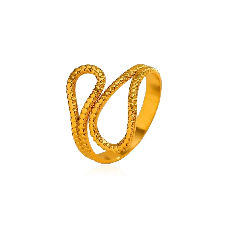 Sculptural 316 Stainless Steel Open Loop Ring