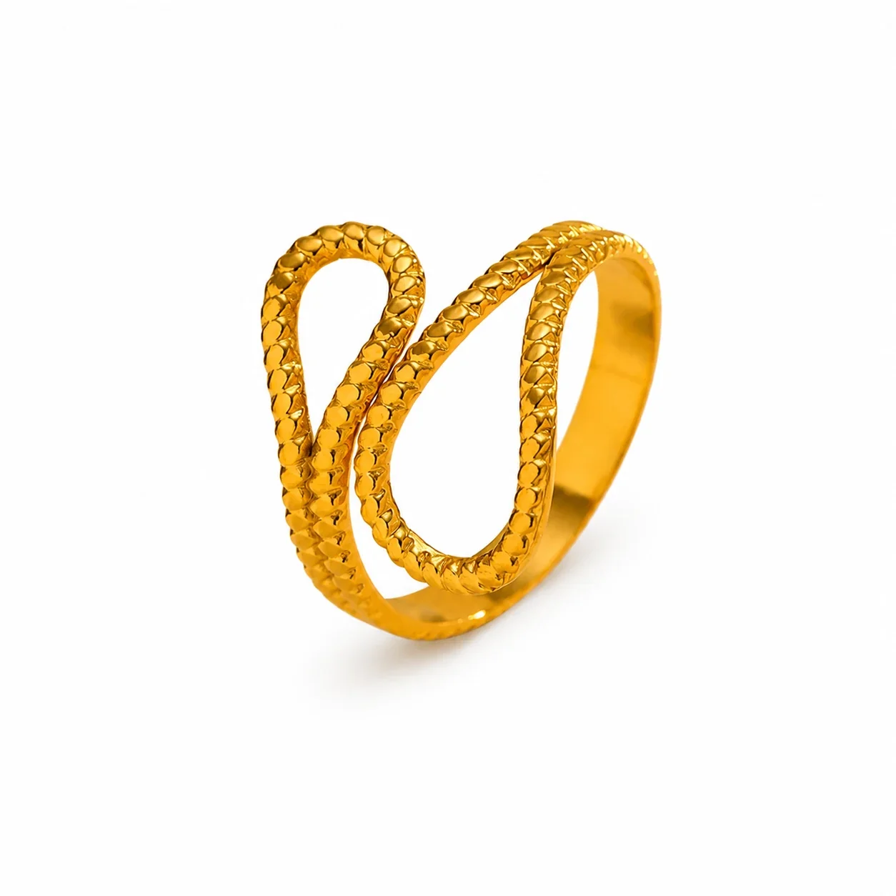Sculptural 316 Stainless Steel Open Loop Ring