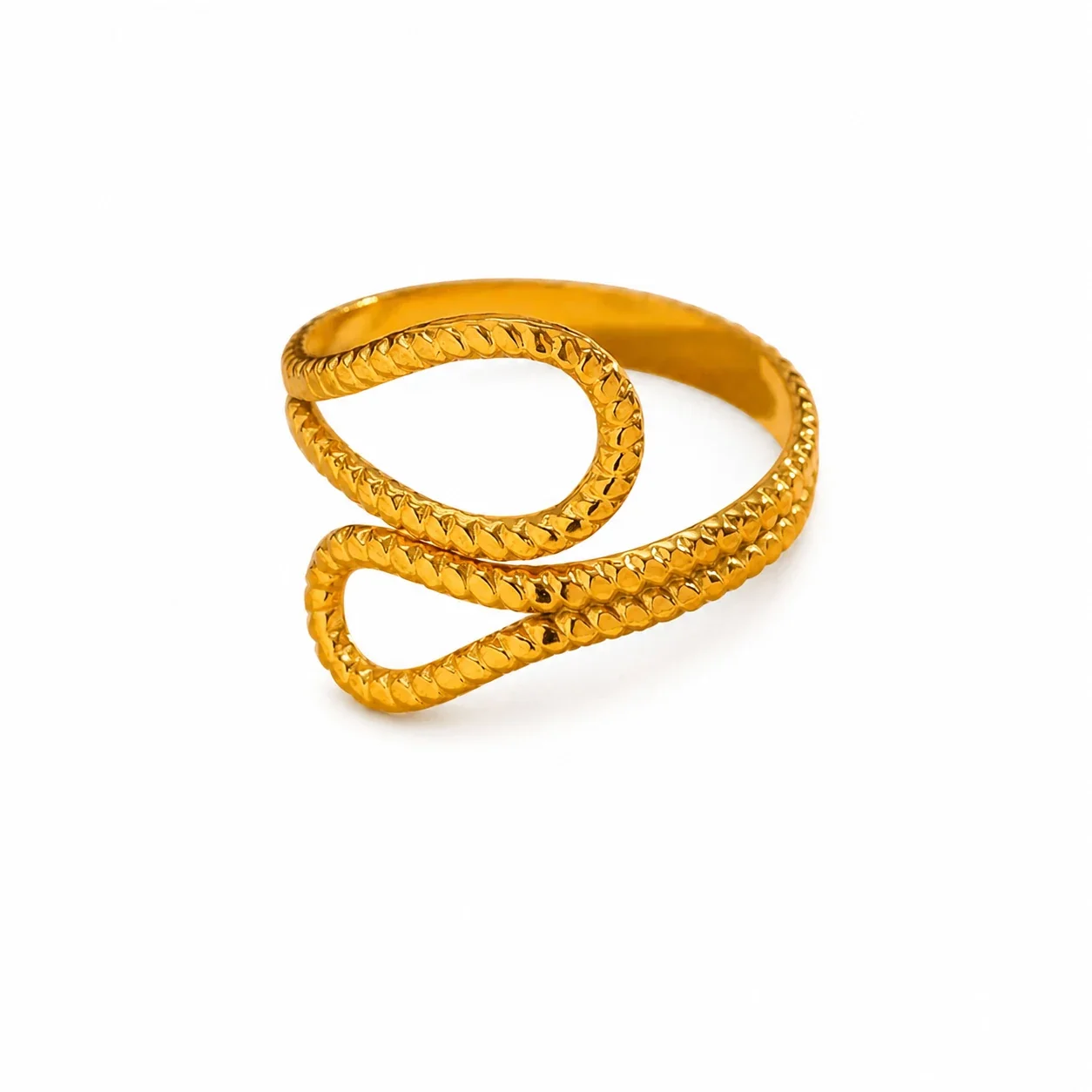 Sculptural 316 Stainless Steel Open Loop Ring