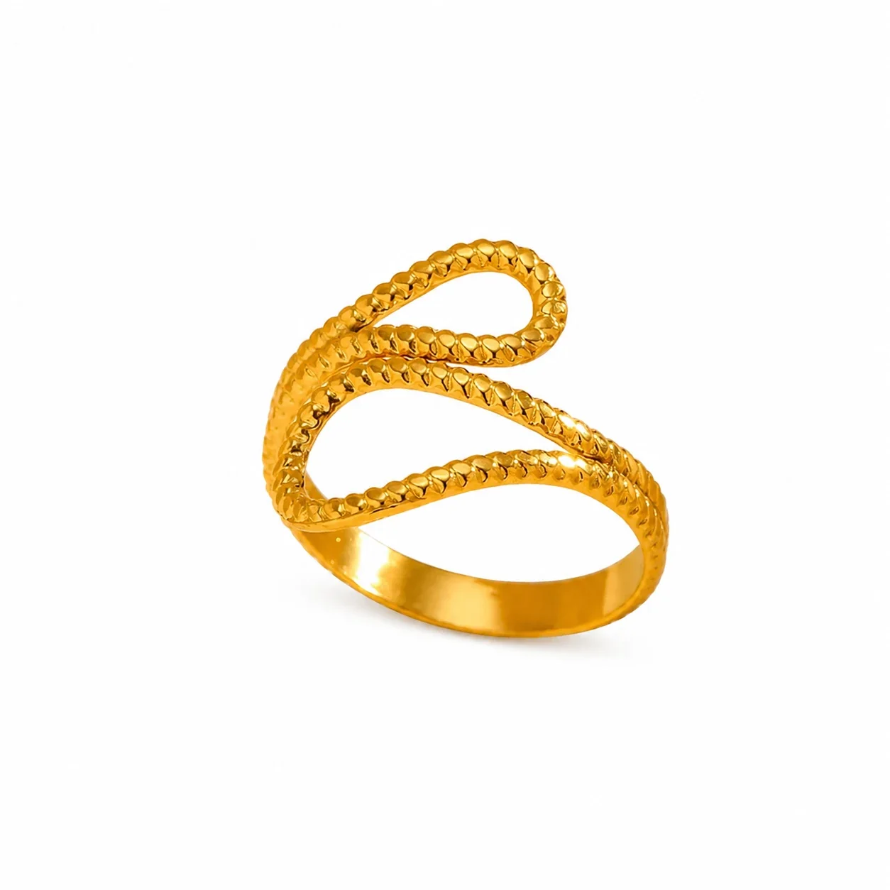 Sculptural 316 Stainless Steel Open Loop Ring