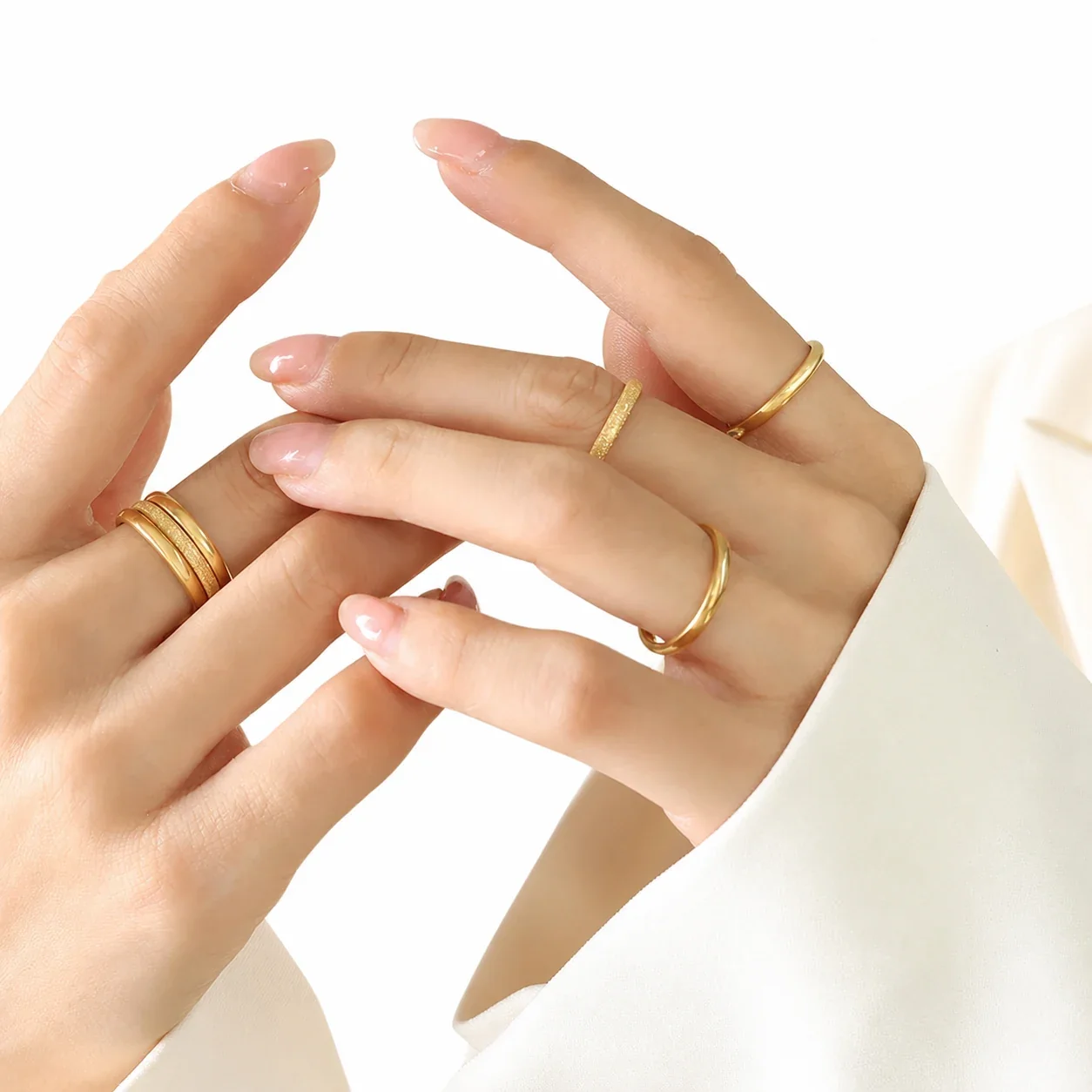 Refined 316 Stainless Steel Textured Band Ring