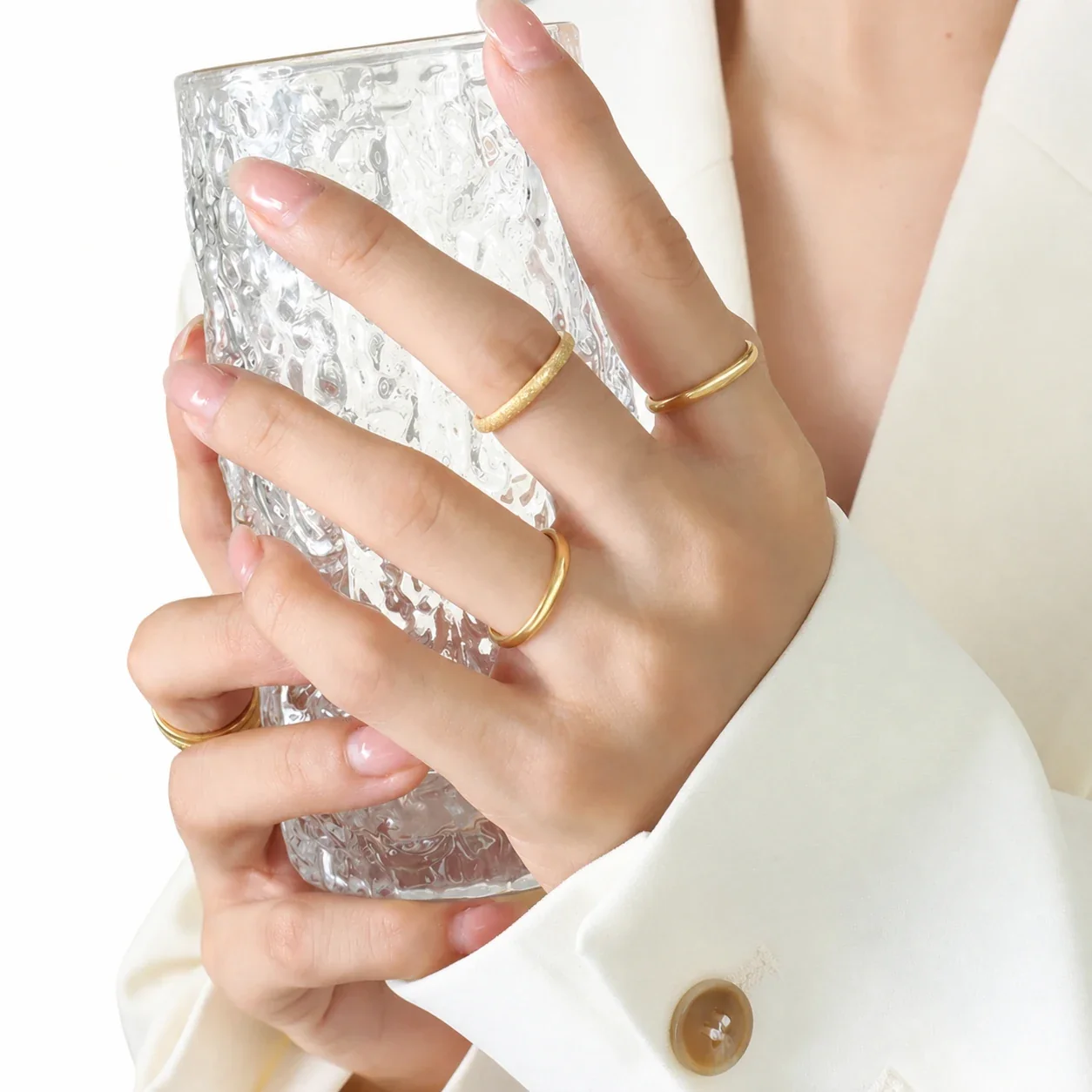 Refined 316 Stainless Steel Textured Band Ring
