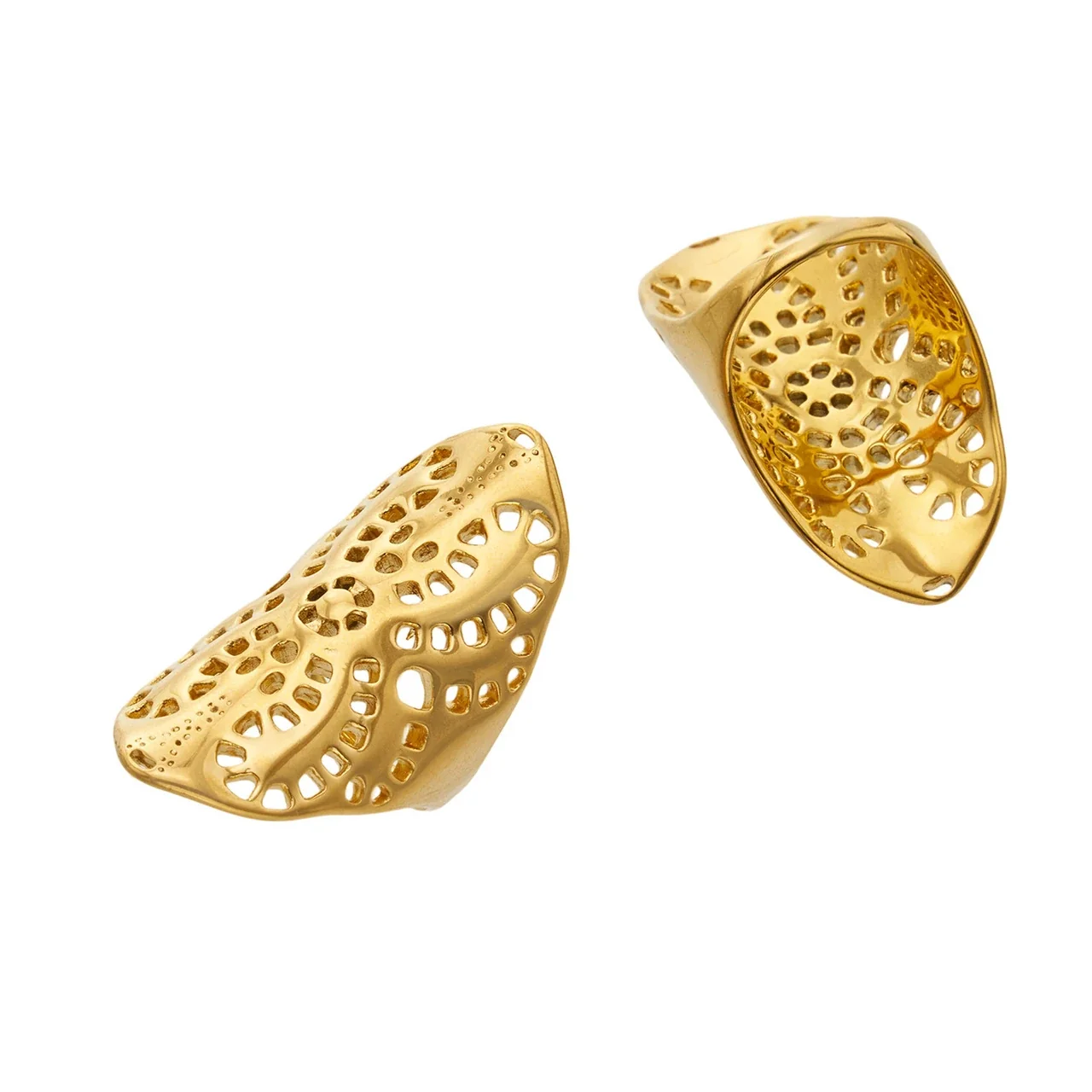 Sculptural Gold PVD 316L Stainless Steel Openwork Dome Statement Ring