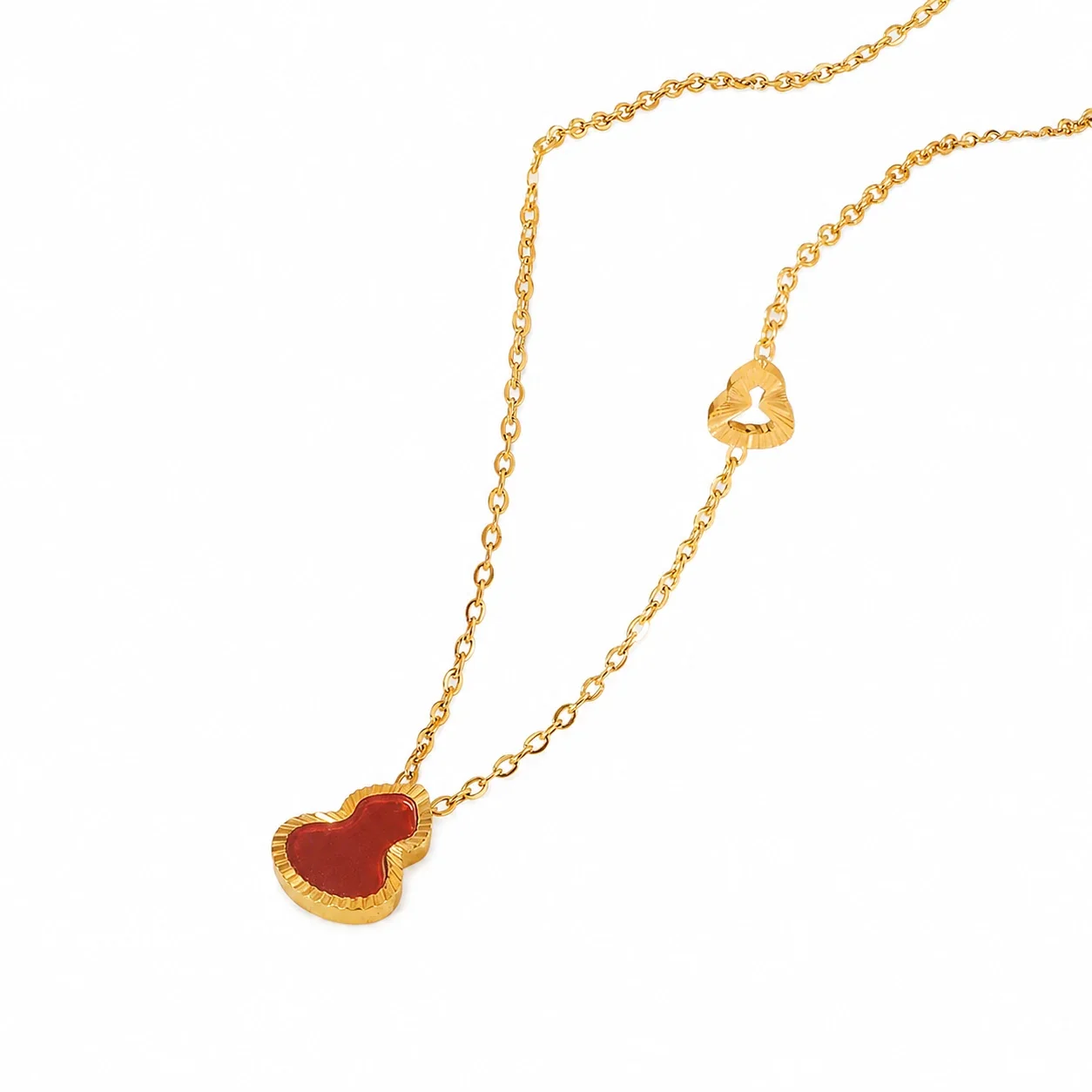 Refined Gold-Plated Gourd Pendant O-Chain Necklace