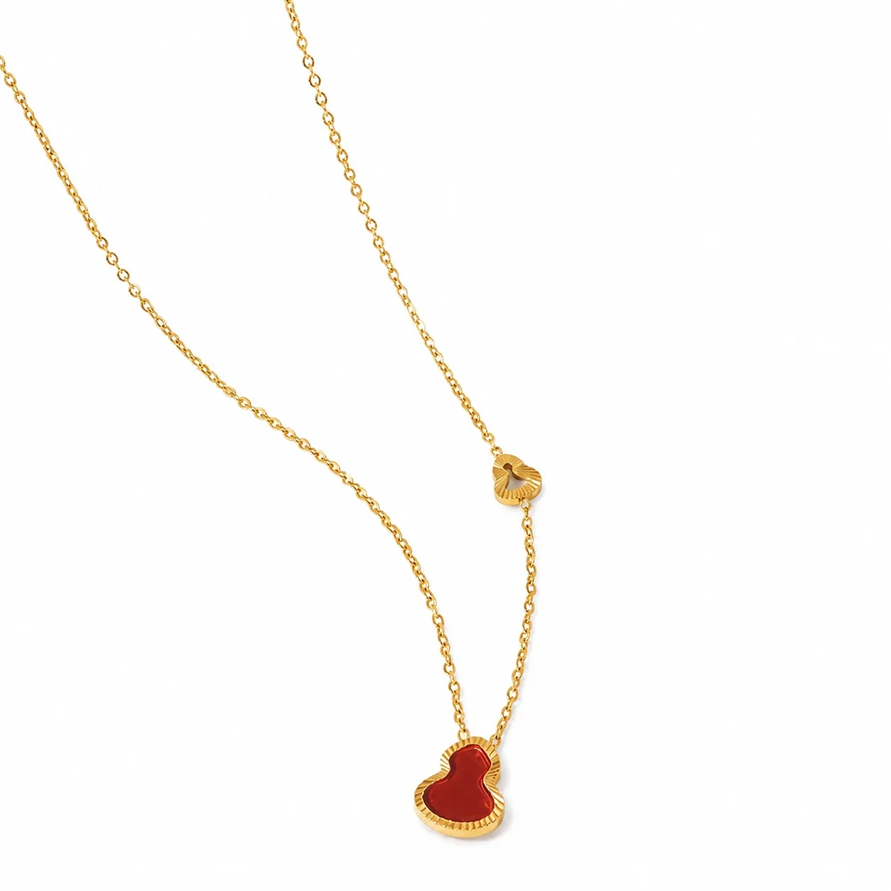 Refined Gold-Plated Gourd Pendant O-Chain Necklace
