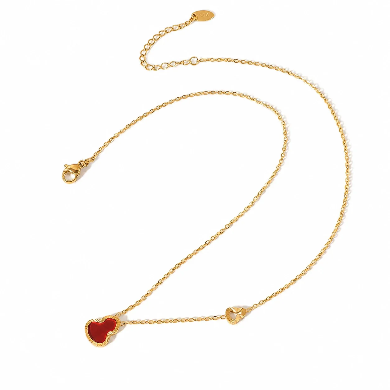 Refined Gold-Plated Gourd Pendant O-Chain Necklace