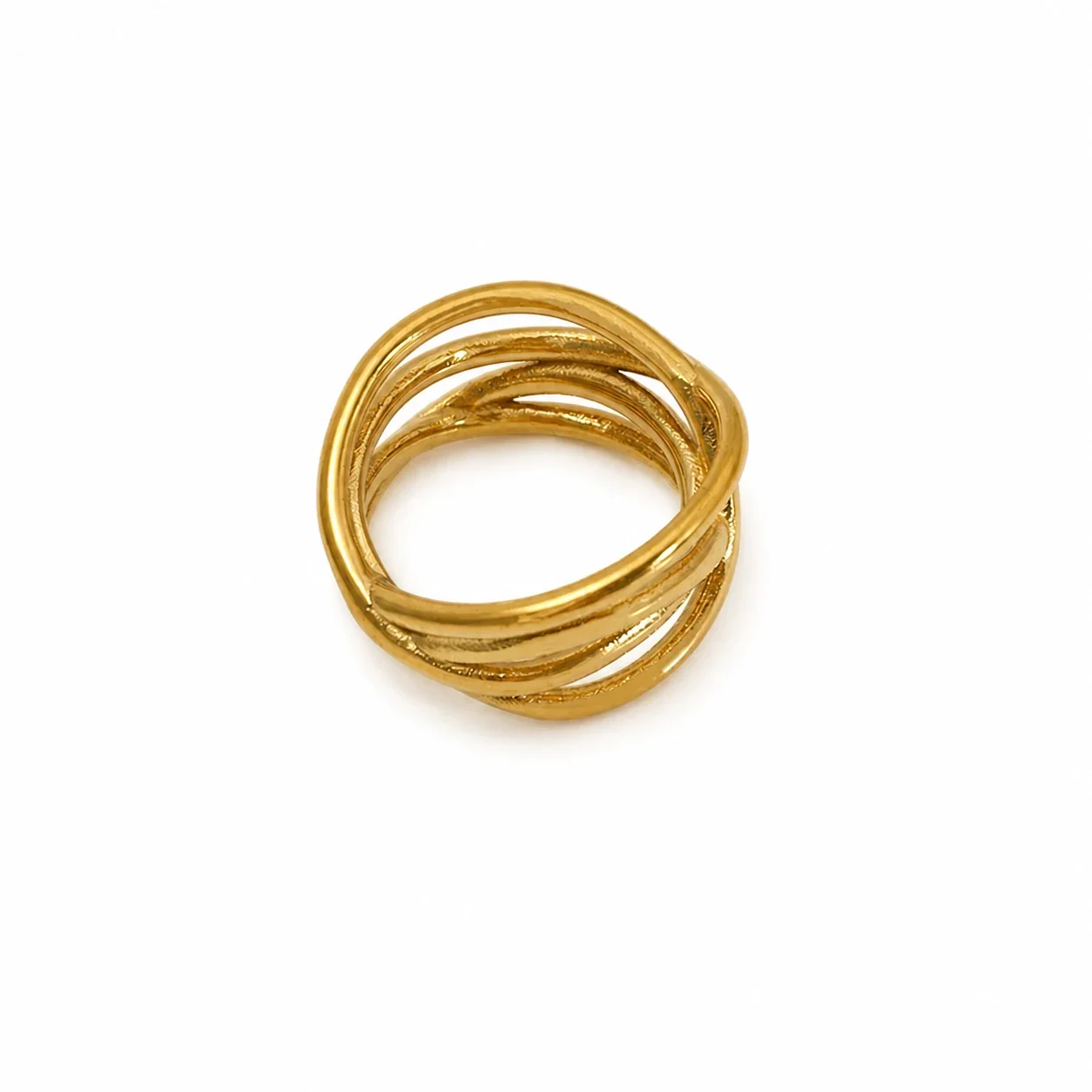 Fluid 316 Stainless Steel Interlaced Multi-Band Ring