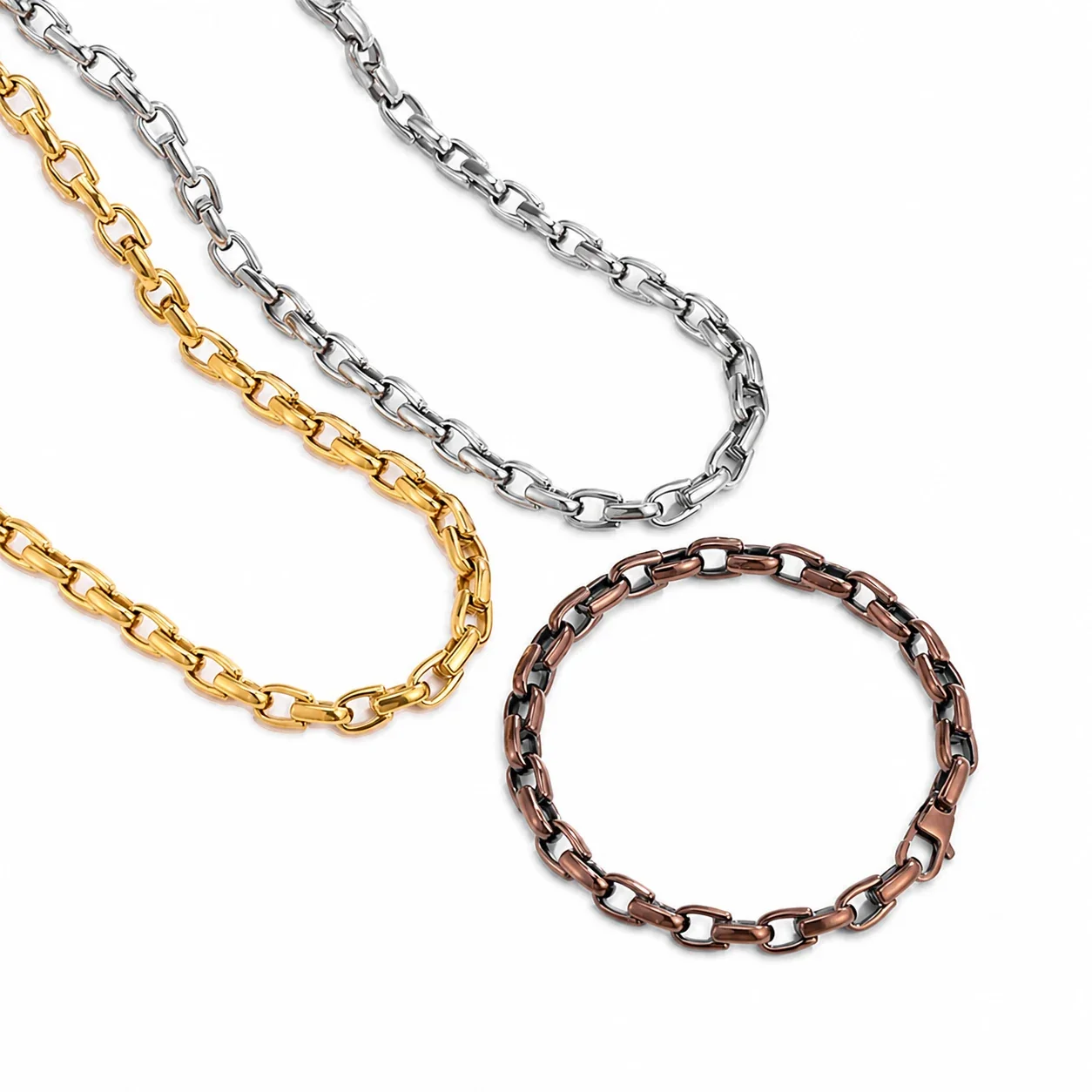 Bold 316 Stainless Steel Box Link Chain Bracelet