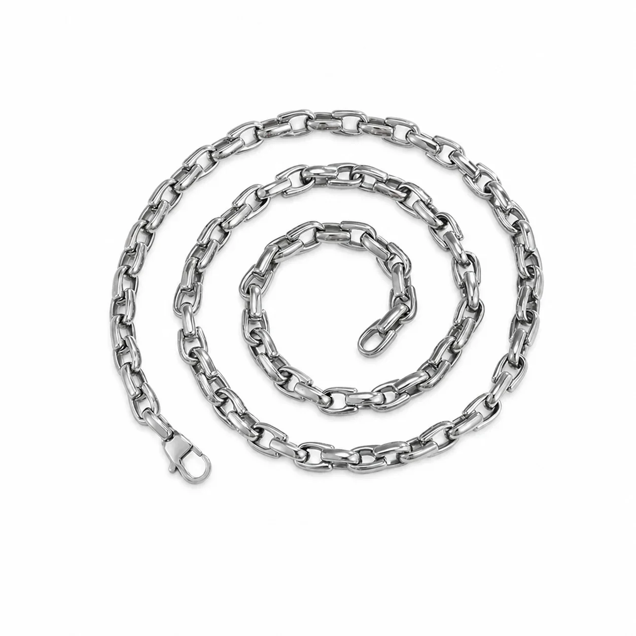 Bold 316 Stainless Steel Box Link Chain Bracelet - Silver