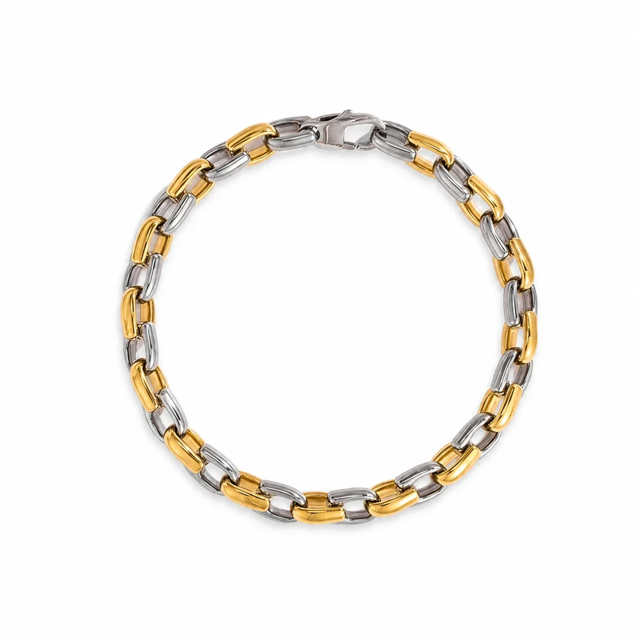 Bold 316 Stainless Steel Box Link Chain Bracelet - Tone